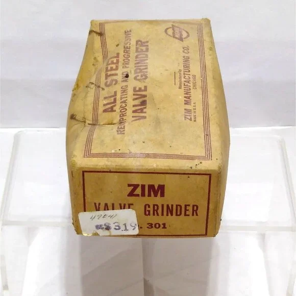 Zim All Steel Reciprocating & Progressive Valve Grinder No. 301 Original Box VTG